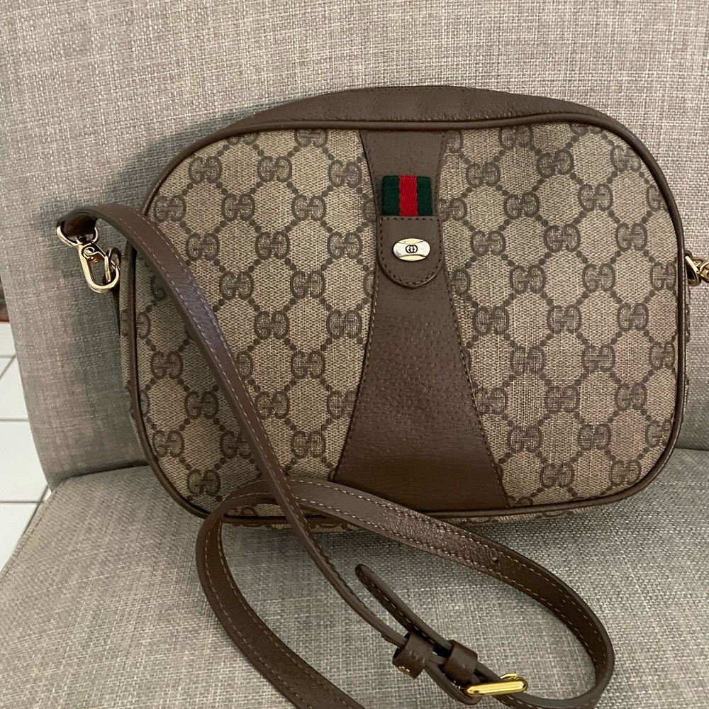 Gucci Brown GG Monogram Crossbody Bag